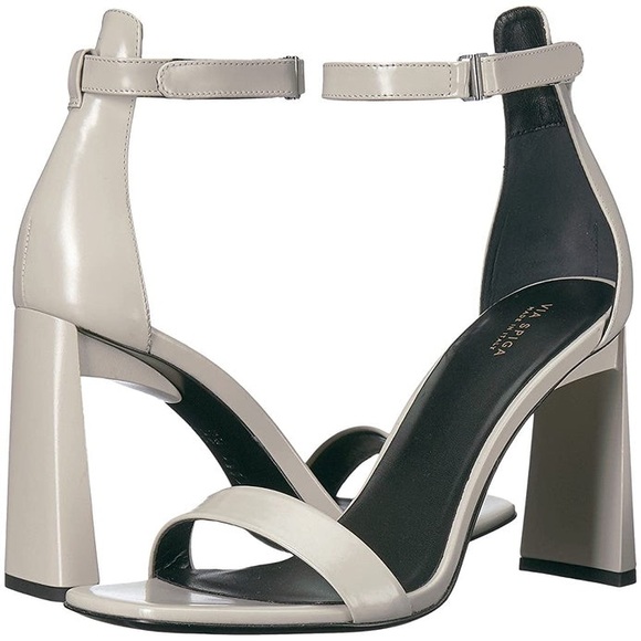 VIA Spiga Italian Leather Sandals Size 8.5M 38.5 Women's White Heeled Luxury - Picture 5 of 13